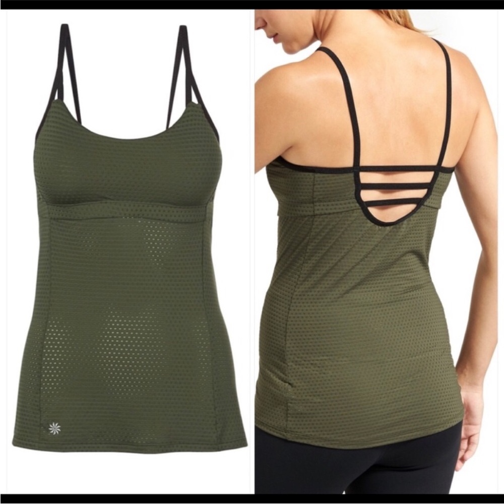 Athleta Flow Strappy Back Tank Green